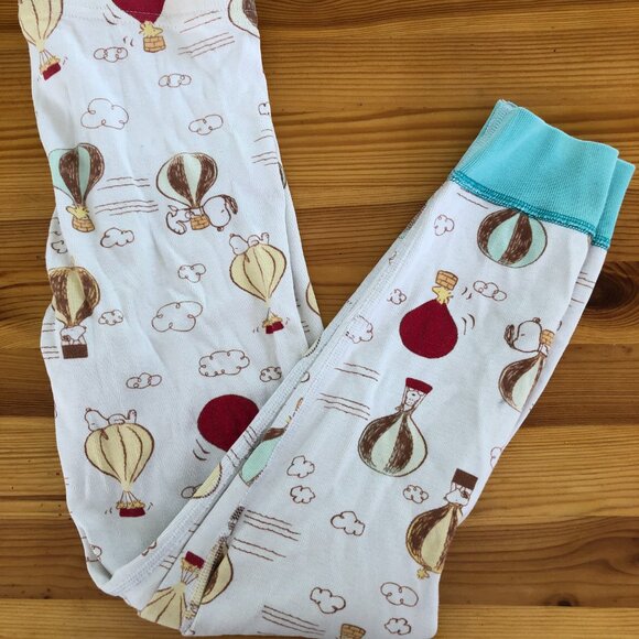 Hanna Andersson Kids Pajamas Peanuts Snoopy Hot Air Balloons Size 120 6-7 - Picture 3 of 6